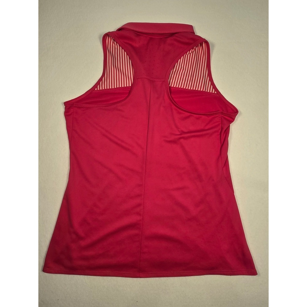 Adidas Climachill Polo Shirt Womens Large Pink Sleeveless Tennis Pickleball Golf - Picture 2 of 6